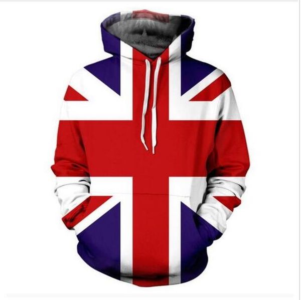 

union jack 3d печати hoodie с карманом мода одежда jumper костюмы топы hoody кофты толстовки потеет для женщин мужчины ra053, White;black
