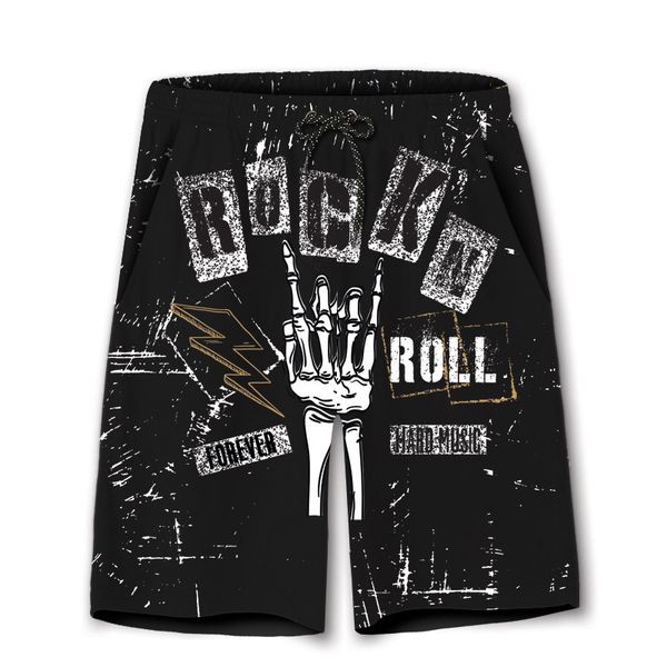 

punk summer shorts men hip hop rock skull printed dancer short fashion trunks loose drawstring casual mens shorts ds50568, White;black