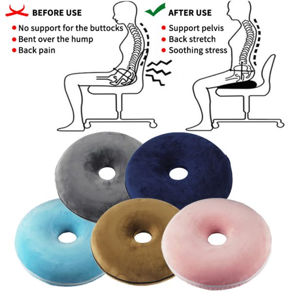 

pressure relief memory foam donut ring chair seat cushion washable pain relief support pad cushion