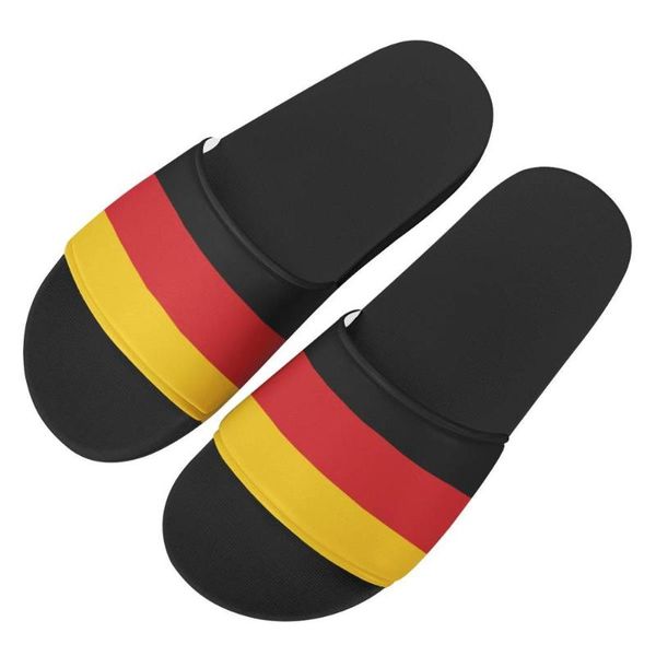 

women custom pattern slippers germany flag print summer fashion slide sandals outdoor non-slip beach shoes platform flip flops, Black