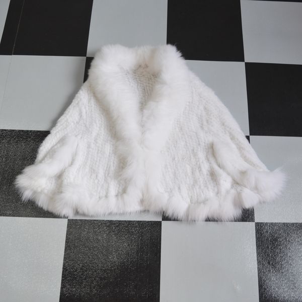 

au468 wedding wear beautiful bride capes real mink stole beautiful hand knit cape, Black