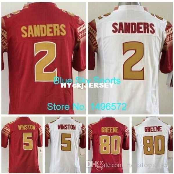 

factory outlet- florida state seminoles fsu kids 2 deion sanders jersey 5 jameis winston 80 rashad greene youth college football jersey, Black;red