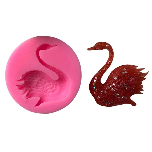 

single white swan sugar molds, silicone lace mold, diy fondant cake mold chocolate candy mold kitchen baking utensils