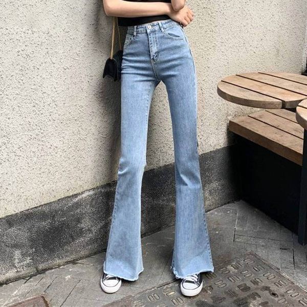 

мама черные высокие талии клеш джинсы бойфренда bell bottom джинсовые skinny женщина джинсы женщина wide leg vintage plus размер xl, Blue