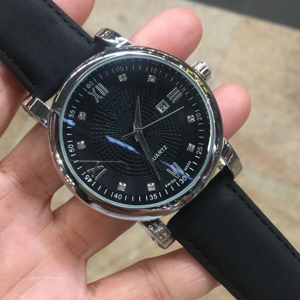 

fashion luxury 42mm men's watch diamond special design brand watches casual quartz watch men's luxury watch, Slivery;brown