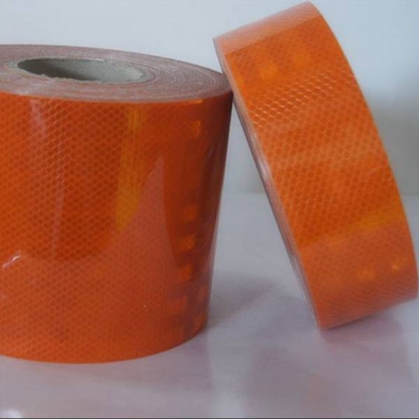 Freeshipping 45Mx5Cm Orange Reflektierendes Warnband Selbstklebendes Auto-LKW-Auffälligkeitsband Autozubehör