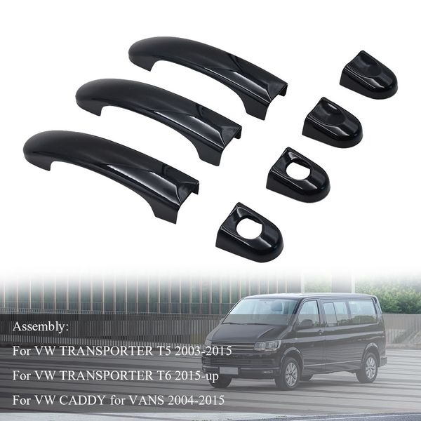 

2019 new car door handle covers trim exterior car door handles abs gloss black accessories for vw transporter t5 2003-2015