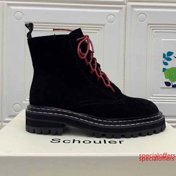 

sell like cakes cakes handsomeschouler martin boots female new fashion thick bottom british wind spring and casual sports boots, Black