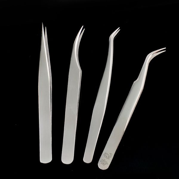 

2018 new rigidity curved tweezers of dolphin design anti-static stainless steel eyelash extension tweezers