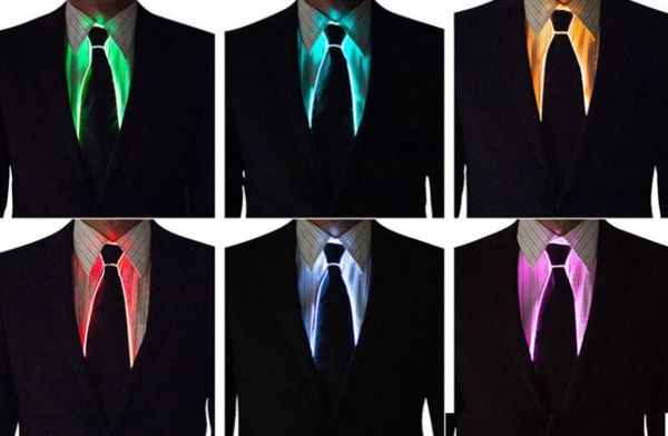 

men glowing tie el wire neon led luminous party haloween christmas luminous light up decoration dj bar club stage prop clothing