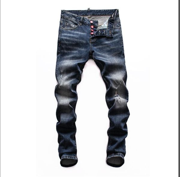 

2020 new arrival men designer jeans denim embroidery pants 32 size 28-38, Blue
