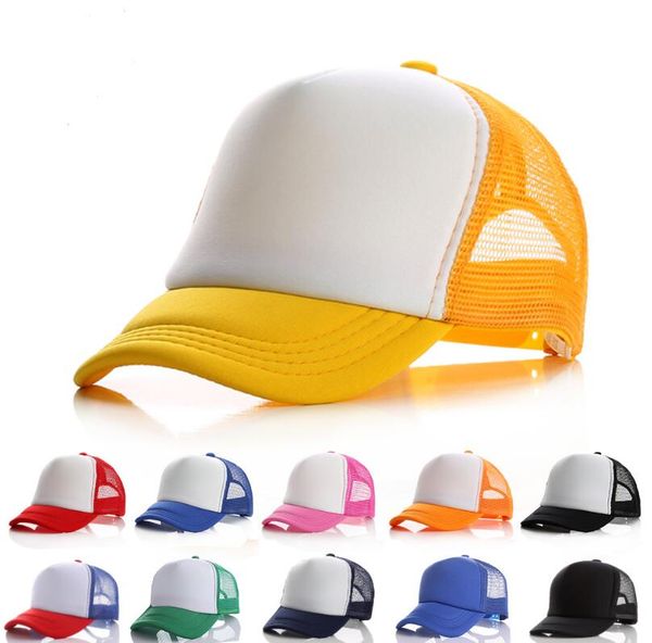 

kids trucker cap mesh caps blank trucker hats snapback hats kid size 52-55cm size 56-60cm acept custom made logo 19 colors, Blue;gray