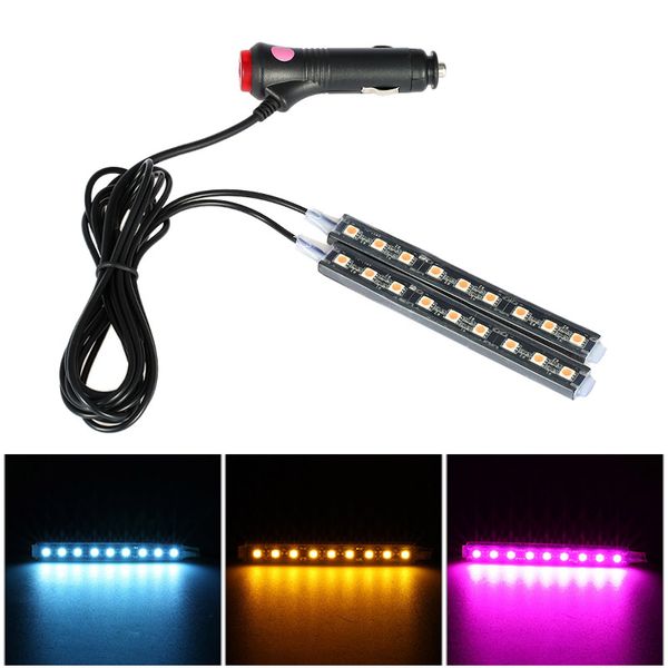 

2 in 1 universal car led lamp car interior floor foot decoration atmosphere light bar auto romantic decoration lamp kit 12v