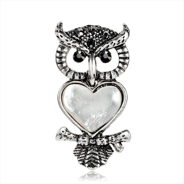 

rhinestone owl brooch vintage fashion series brooches pin corsage ornaments wholesale jewelry for bag diy shoes cloth hat accessories, Gray