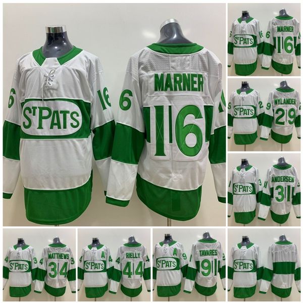 

Toronto St. Pats 2019 Toronto Maple Leafs Jersey 16 Mitchell Marner 44 morgan rielly 29 william nylander Green White 31 Frederik Andersen