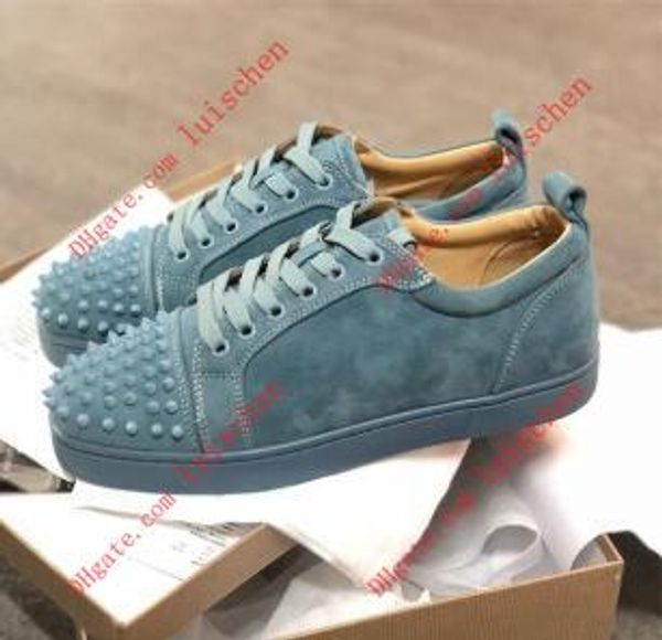 

red bottom designer shoes luxury sneaker studded spikes men women trainers low cut genuine leather party wedding crystal leather sneakers 02, Black