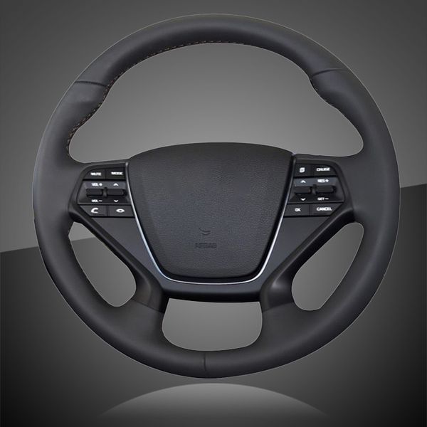 

car baid steering wheel covers for sonata 9 2015 2016 2017 (4-spoke) interior auto braid on the steering wheel cover