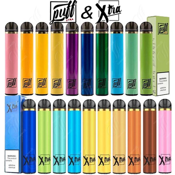 

Новые Puff Xtra XTRA Одноразовые Vape Pen 1500puffs Предварительно заполненные 5,0 мл картриджей Тележки Бобы Starter Kits испаритель электронных сигареты система Vapor