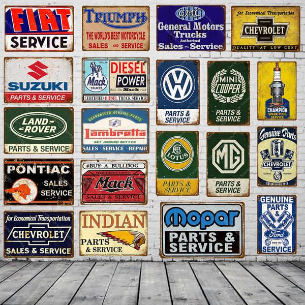

motors trucks cars bus sales parts service vintage metal signs tin poster decorative plates wall stickers pub bar garage decor