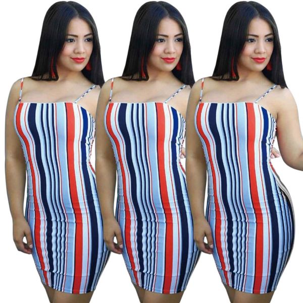 

stretch mini satin dress women straps slim fit bodycon party dress stripe dress summer dresses pna6048, Black;gray