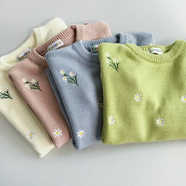 

2018 harajuku autumn spring women sweater flowers embroidery pattern all-match lady sweater long sleeve kawaii pullovers, White;black
