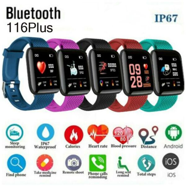 

116 plus smart bracelet color screen heart rate blood pressure monitoring runway sports ip67 waterproof smart watch female me