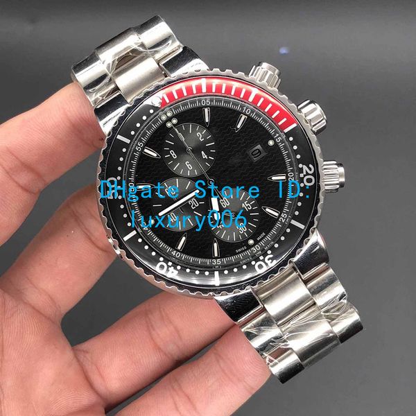 

dp factory watches men watches watch quartz battery sweep movement original clasp stainless steel strap 48mm big size, Slivery;brown