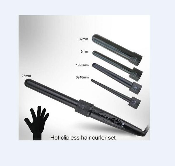 

5 в 1 Керлинг палочка набор для завивки волос щипцы для завивки волос локон железа палочка для завивки волос ролик подарочный набор 09-32 мм бигуди палочка ЕС США Plug