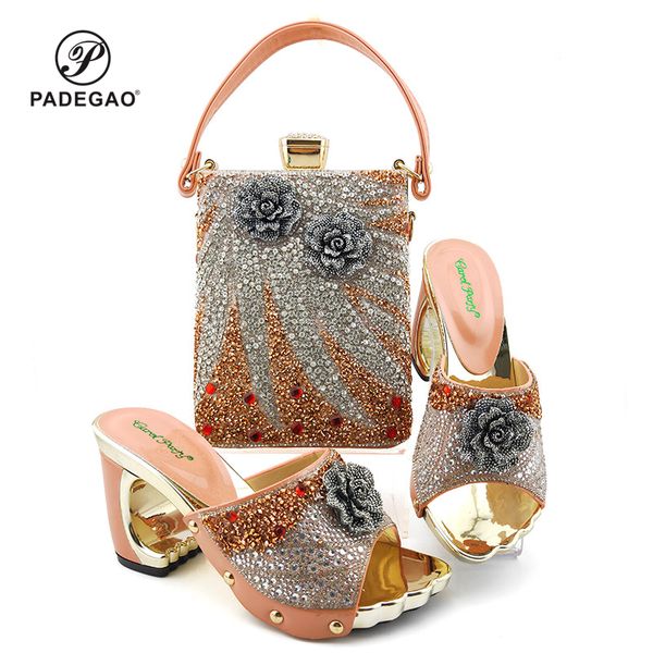 

lady shoes and bag to match in pink color ins selling italian women shoes match hand bag for royal wedding party, Black