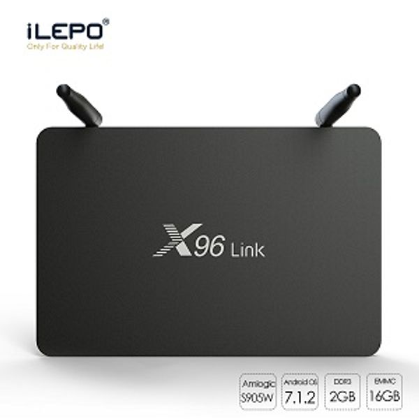 

1 шт x96 link андроид 7.1 amlogic s905w smart tv коробки 2gb 16gb 100m lan 2.4g + 5g wifi марка 4k медиаплеер