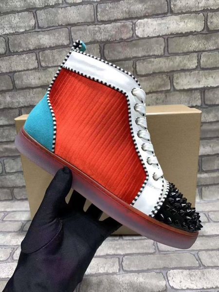 

оптом - марка шипы высокий топ mesh дышащая кожа мужчины красные нижние туфли, человек открытый orlato повседневная свадебное платье с короб, Black