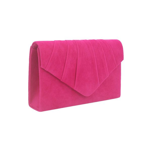 

lady pleated suede wedding party prom evening clutch hand bag purse handbag
