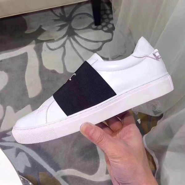 

fashion men luxury shoes designer man 100% leather lettered casual shoes soft cowhide woman flat black white walking elastic sports shoes 42