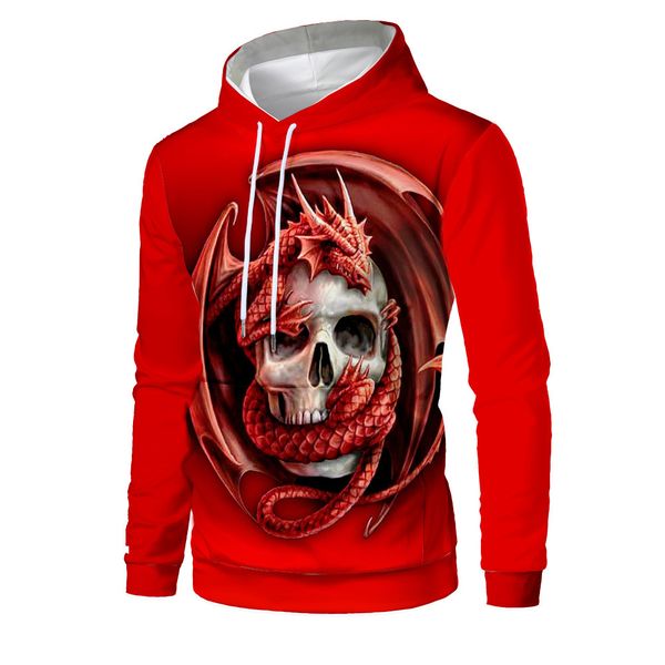 

mens designer red skull 3d digital printing sweater, Black
