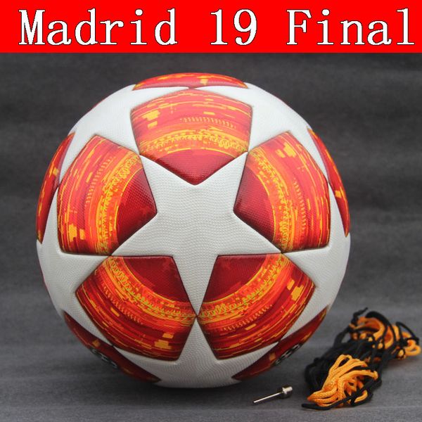 

Red Madrid 19 Final Balls 2018-19 PSG Лига Чемпионов Футбольный мяч PU высокого качества бесшовные наклеить футбольный мяч Размер 5