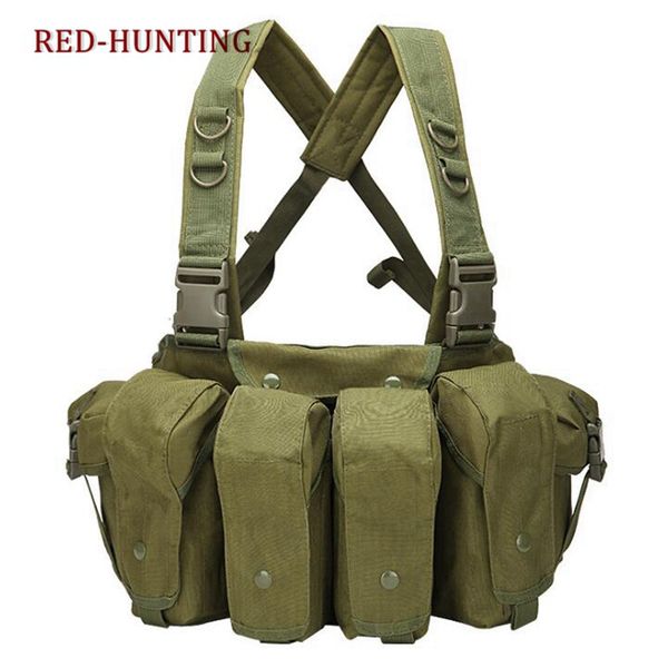 

outdoor tactical chest rig hunting vest molle pouch simple tactical vest with magazine pouch, Camo