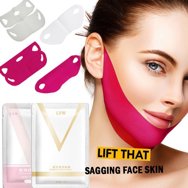 Maschera per lifting facciale rassodante istantaneo 4D Doppia linea V Maschere per la tensione del viso Dimagrante Elimina l'edema Lifting Firm Thin Masseter