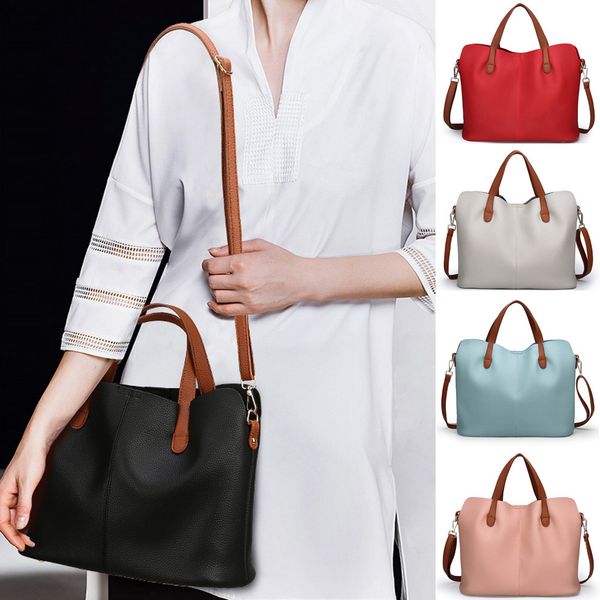 

women pure color messenger bags pu leather crossbody bag zipper shoulder bag hand for lady tote sac #t3g