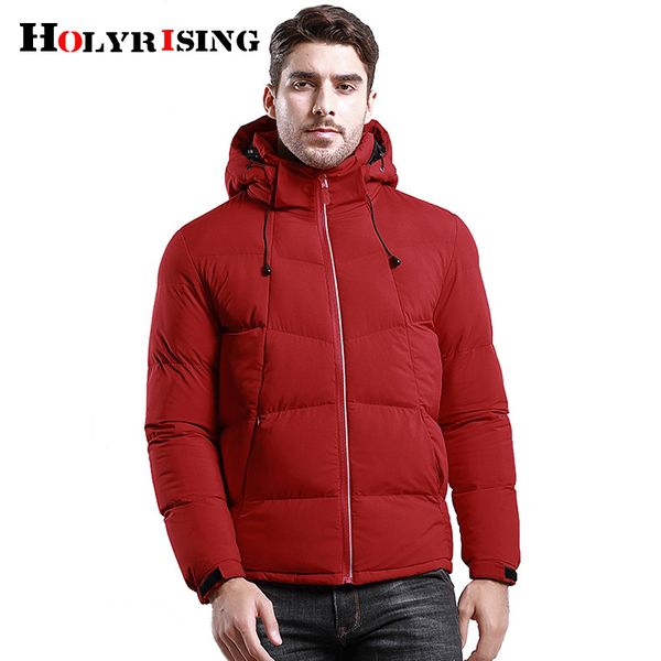 

holyrising 2019 men jacket coats thicken warm winter jackets casual men parka hooded outwear cotton-padded jacket l-4xl 18625-5, Black