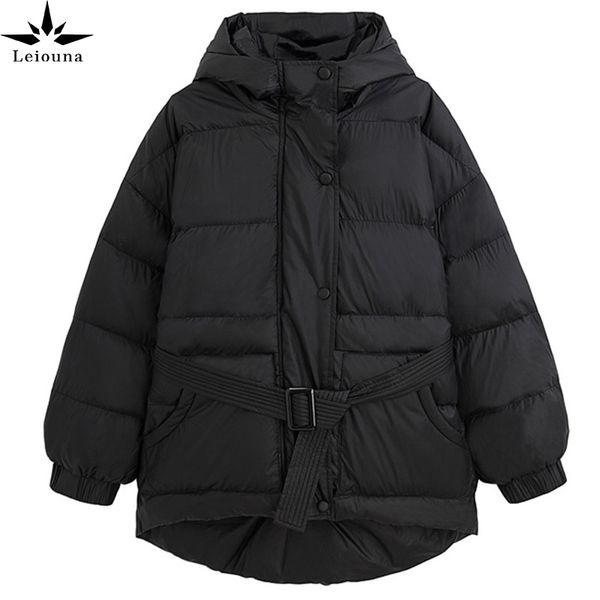 

leiouna winter concise generous leisure solid cotton hooded warm fashion jackets women streetwear casual parka coats, Tan;black