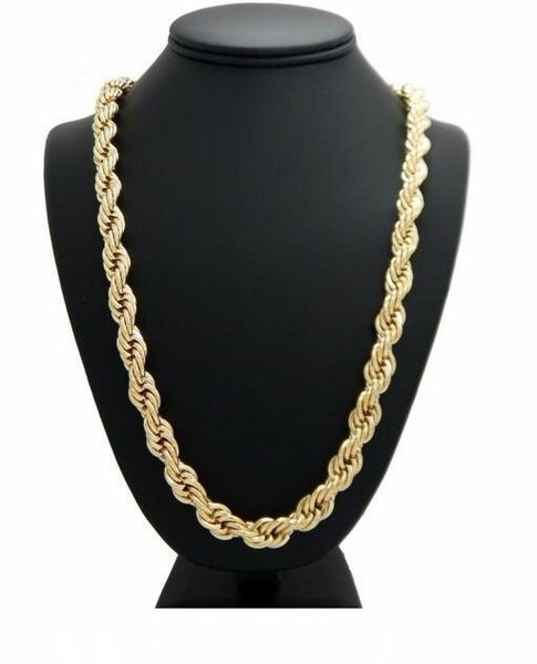 

hip hop rope цепи ожерелье 14k позолоченный 10мм 24" дюймов, Silver