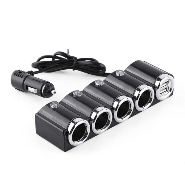 

universal car one for four cigarette lighter independent switch car charger dual usb charger