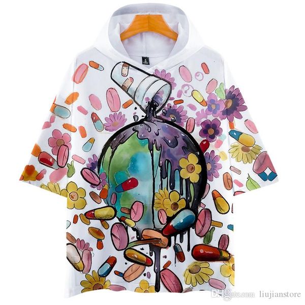 

сок wrld rip mens tshirts мода 3d digital printed hooded tops casual mens womens quick dry одежды, White;black