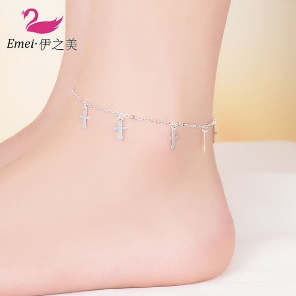 

style anti-allergy starfish anklet cross women's foot ornaments hipster accessories a-piece, Red;blue