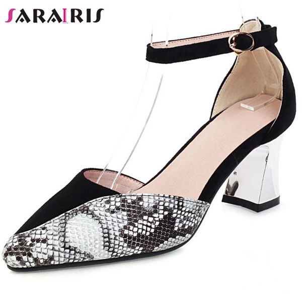 

sarairis cool mixed-color sandals high heels date sandals women fashion summer patchwork shoes woman, Black