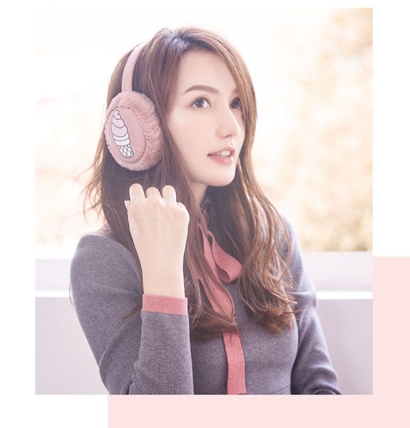 

earmuff apparel accessories women ladies fashion winter warm plush ear muffs cute cartoon printed earflap y418, Blue;gray