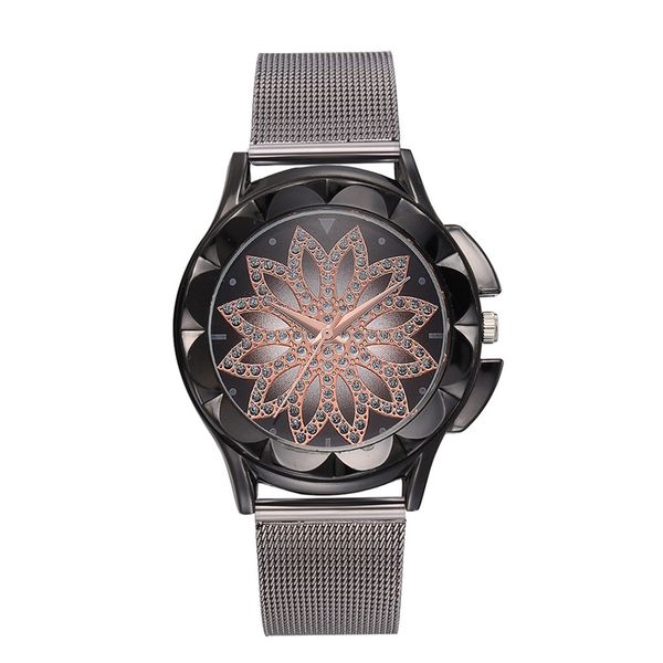 

luxury watch women temperament fashion mesh with ladies diamond men and women gift quartz watch relojes para mujer alloy #03, Slivery;brown