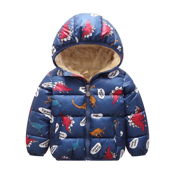 

baby boys jacket 2020 autumn winter jackets for boys dinosaur coat kids warm outerwear coats for girls jacket children clothes, Blue;gray