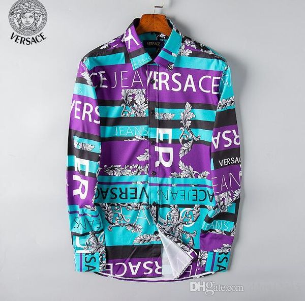 

fashion trend summer retro personality flower shirt korean slim stylist business casual floral long-sleeved shirt handsome#fvd05, White;black