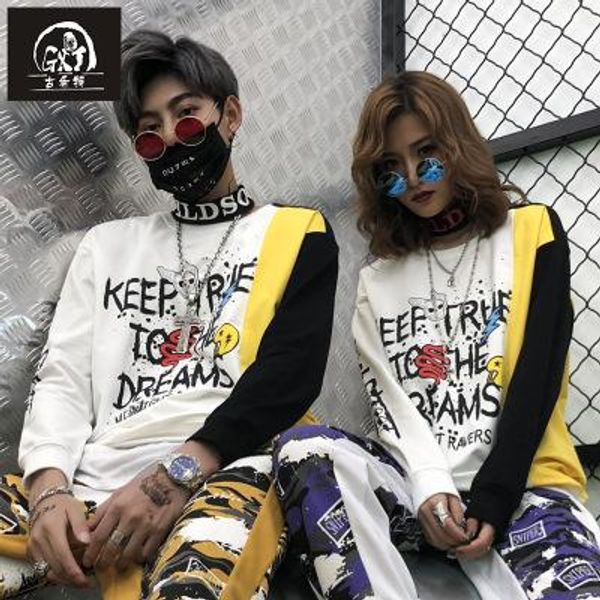 

мужская и женщины печатного hoodie новой пары streetwear хип-хоп толстовка моды сыпучее unisex кофта топов мужской одежда, Black